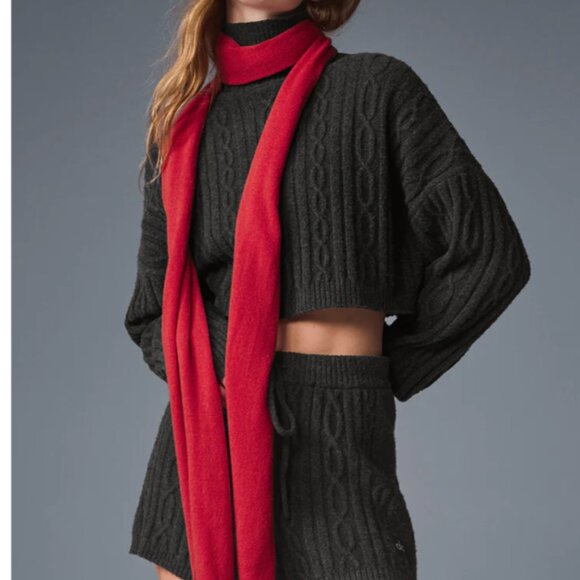 ALO Cashmere Light Frosted Scarf in Red Ribbon O/S